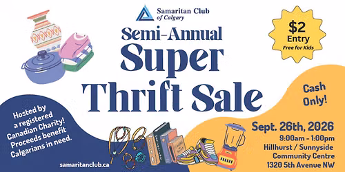 The Samaritan Club of Calgary Semi-Annual Super Thrift Sale