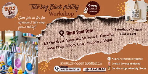Tote Bag Block Printing Workshop