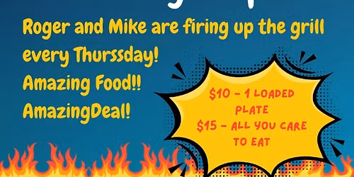 Hot Off The Grill- $10\/ Plate or $15 All You Care to Eat BBQ