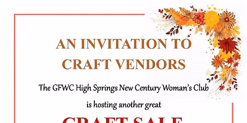 Invitation to Craft Vendors
