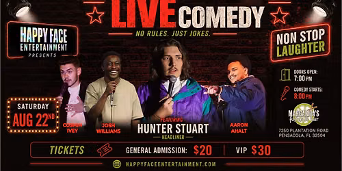 Happy Face Entertainment presents Live Comedy at Margarita's Fusion!
