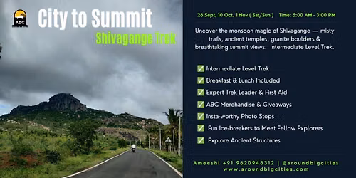 City to Summit \u2013 Shivagange Trek \ud83c\udfd4\ufe0f