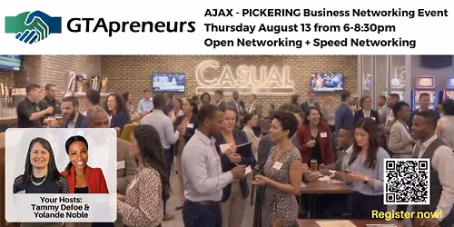 GTApreneurs August 13, 2026 Business Networking Event Pickering
