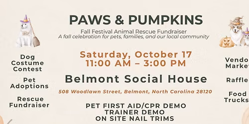 Paws & Pumpkins: Fall Festival Animal Rescue Fundraiser