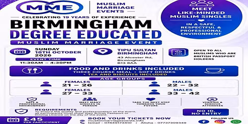 Birmingham Exclusive Degree Educated Professionals Marriage Event
