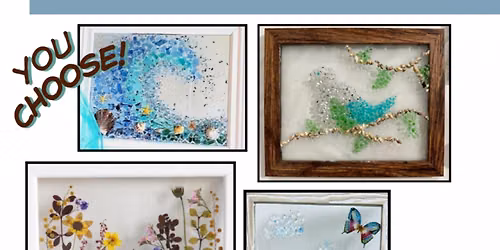 Pressed Flower & Crushed Glass in Resin