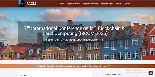 7th International Conference on IoT, Blockchain & Cloud Computing (IBCOM 2026)
