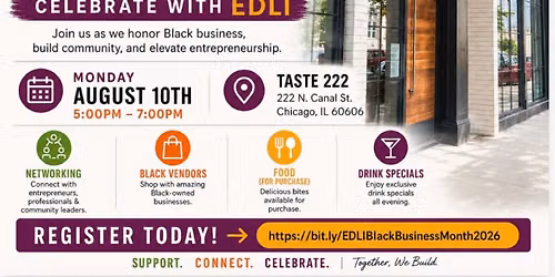 Celebrate Black Business Month with EDLI at Taste 222