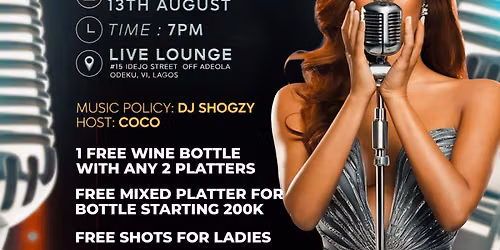 KARAOKE THURSDAY @ LIVE LOUNGE, V.I LAGOS