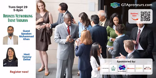 GTApreneurs September 29, 2026 Vaughan Business Networking Event