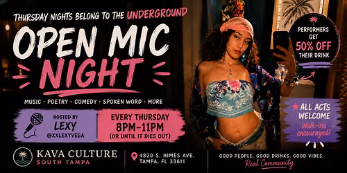 South Tampa Open Mic \u2014 All Acts Welcome