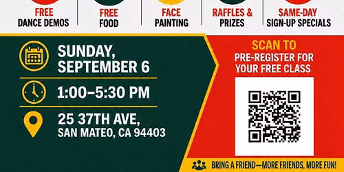 Free Family Dance Open House: Free Demo Classes, Free Food, Face Painting & More!
