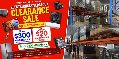 Get $300 eCashback with every $500 spent at the Audio House Electronics Overstock Clearance Sale!