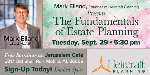 Free Estate Planning Seminar at Jerusalem Caf\u00e9