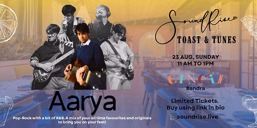 Toast & Tunes at CinCin, Bandra | 23rd Aug | 11am - 1pm