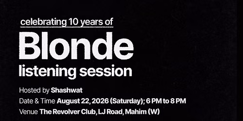 Frank Ocean - Blonde Listening Session