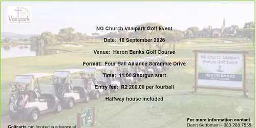 NG Church Vaalpark Annual Golfday Event
