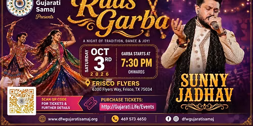 Navratri Raas Garba with Sunny Jadhav - DFW Gujarati Samaj - Frisco Flyers