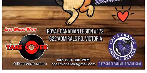 Dance with Take Cover Band SEPT 26TH 'CAT'S CRADLE FUNDRAISER' at the Esquimalt Legion!