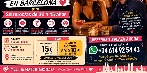 CITAS R\u00c1PIDAS BARCELONA Solteros\/as de 30 a 45 a\u00f1os