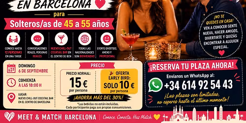 CITAS R\u00c1PIDAS BARCELONA Solteros\/as de 45 a 55 a\u00f1os