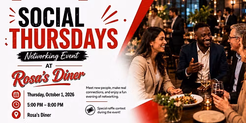 Social Thursday's @ Rosa's Diner | Thursday, Oct 1st at 5 pm
