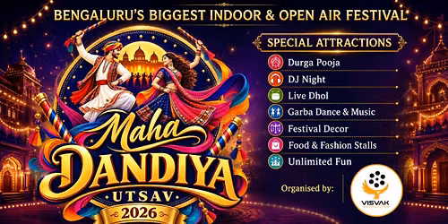 Maha Dandiya Utsav 2026 @ Jayamahal Palace 