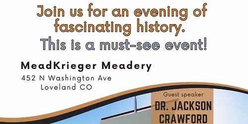 Dr. Jackson Crawford- September 30th Speaking Event