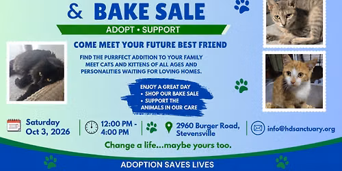 Happy Days Sanctuary Adoption Event ans Bake Sale