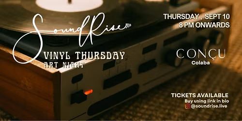 SoundRise Vinyl Thursdays at Concu | 10th Sept | 8pm