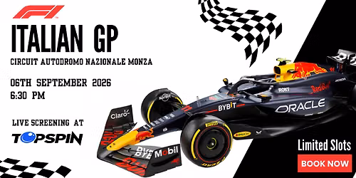 F1 Italian Grand Prix 2026 | Live Screening at Topspin Club