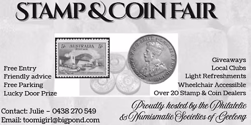 2026 Victorian Seniors Geelong Stamp & Coin Fair