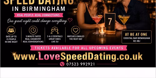 Speed Dating Singles Night Ages 20's and 30's Birmingham