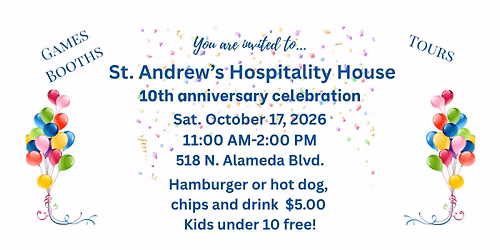 St. Andrew's Hospitality House 10th Anniversary Celebration!
