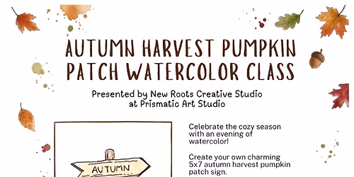 Autumn Harvest Pumpkin Patch Watercolor Class