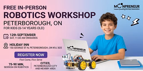 In-person Free Robotics Workshop For Kids at Peterborough (7-14yrs)