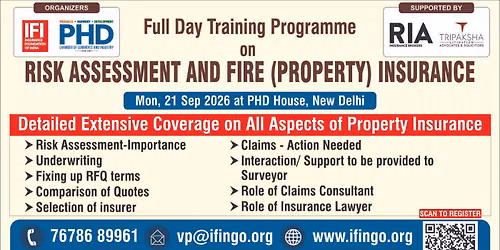1 DAY TRAINING PROGRAMME ON RISK ASSESSMENT & FIRE (PROPERY) INSURANCE.