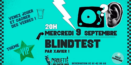 Blindtest de Xavier MERCREDI 9 SEPTEMBRE 20h