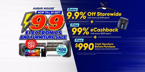 Audio House Drops Massive 9.9 Electronics & Furniture Sale With 9.9% Off Every $1,000 Spent & More!
