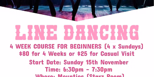 4 Week Line Dancing Course for Beginners (4 x Sundays)