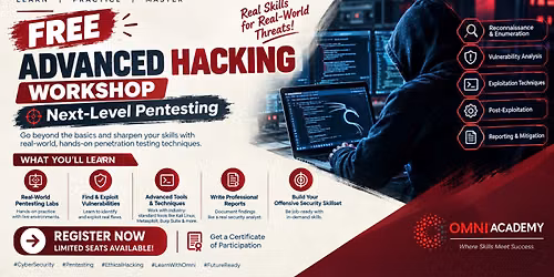 Free Advanced Hacking Workshop: Next-Level Pentesting  Free Workshop 19th SEP,26 at 12:00 PM 