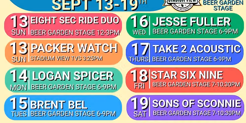 Live Music 9\/13-9\/19