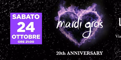 Mardi Gras a Largo Venue per il loro ventennale