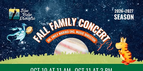 Fall Family Concert, Saturday, October 10th