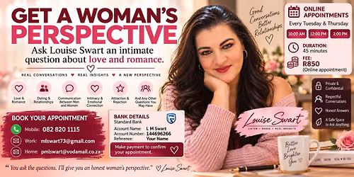 GET A WOMAN\u2019S PERSPECTIVE on love, romance, relationships and S E X.