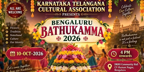 Bengaluru Bathukamma \u0c2c\u0c46\u0c02\u0c17\u0c33\u0c42\u0c30\u0c41 \u0c2c\u0c24\u0c41\u0c15\u0c2e\u0c4d\u0c2e 2026 (Free Entry).