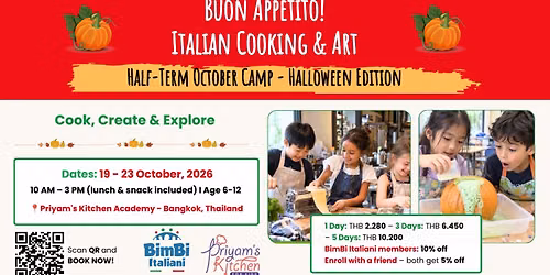 BUON APPETITO! Italian Cooking & Art October Holiday Camp - Halloween Edition