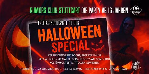 Halloween-Party ab 16+ I Rumors Club