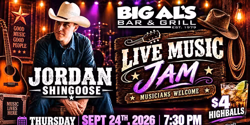 LIVE MUSIC WITH JORDAN SHINGOOSE