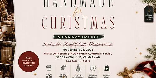 Handmade For Christmas: A Holiday Market - Calgary